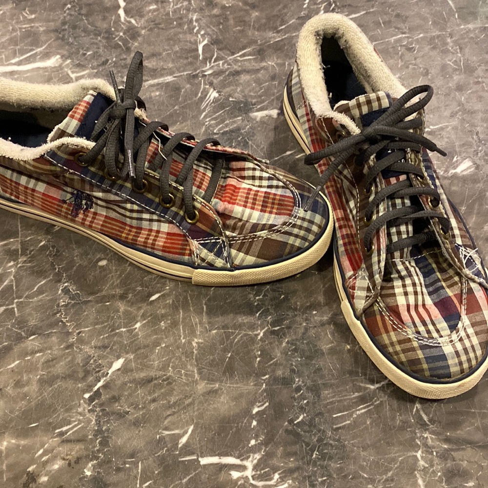 Ralph Lauren RLL plaid Cloth Shoes Womens 8 M